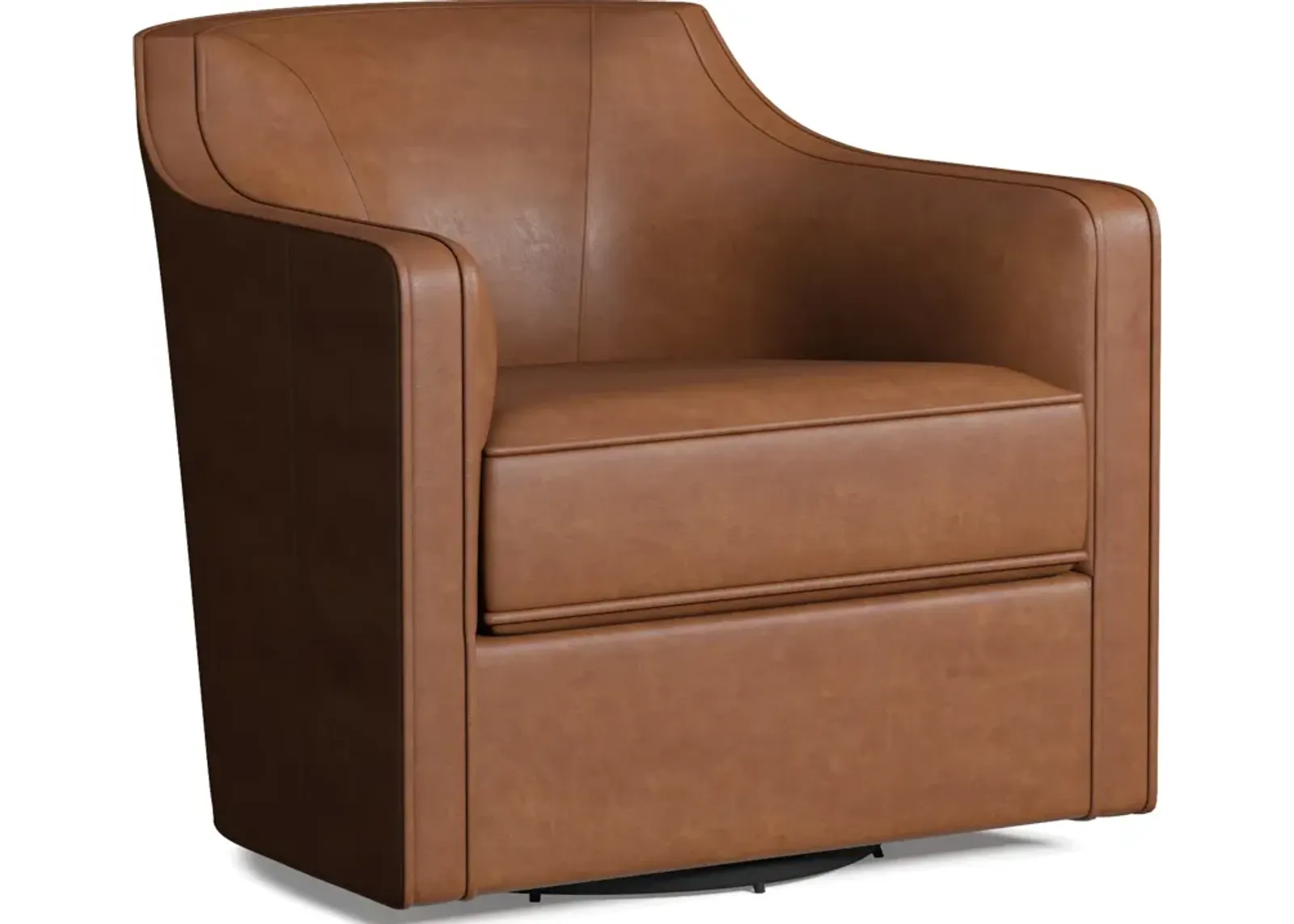 Tegan Leather Accent Swivel Chair - Bruno Canyon