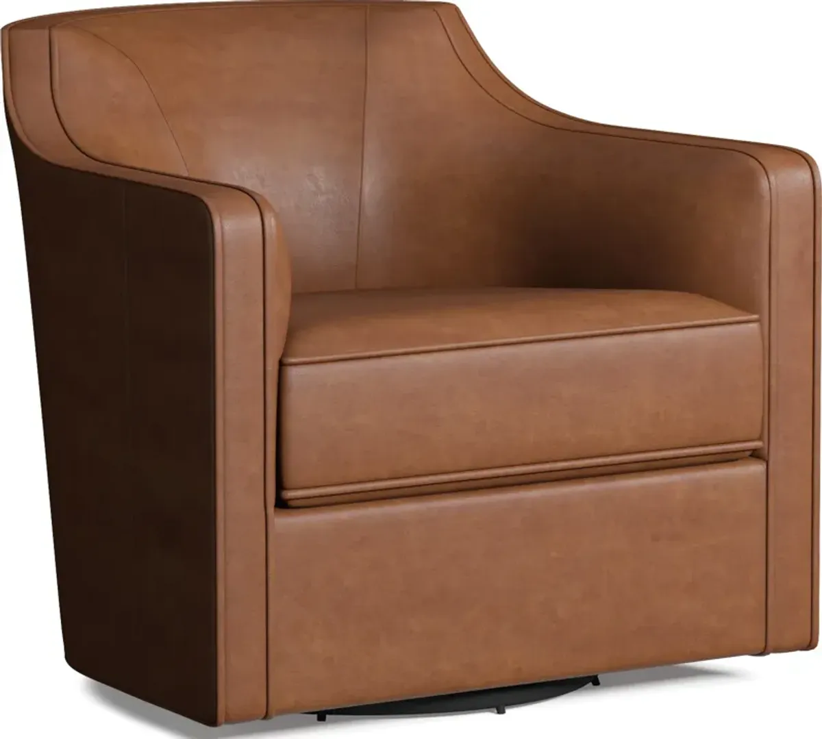 Tegan Leather Accent Swivel Chair - Bruno Canyon