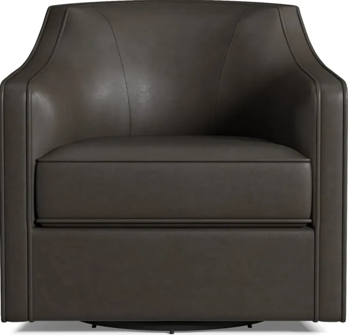 Tegan Leather Accent Swivel Chair - Bruno Storm