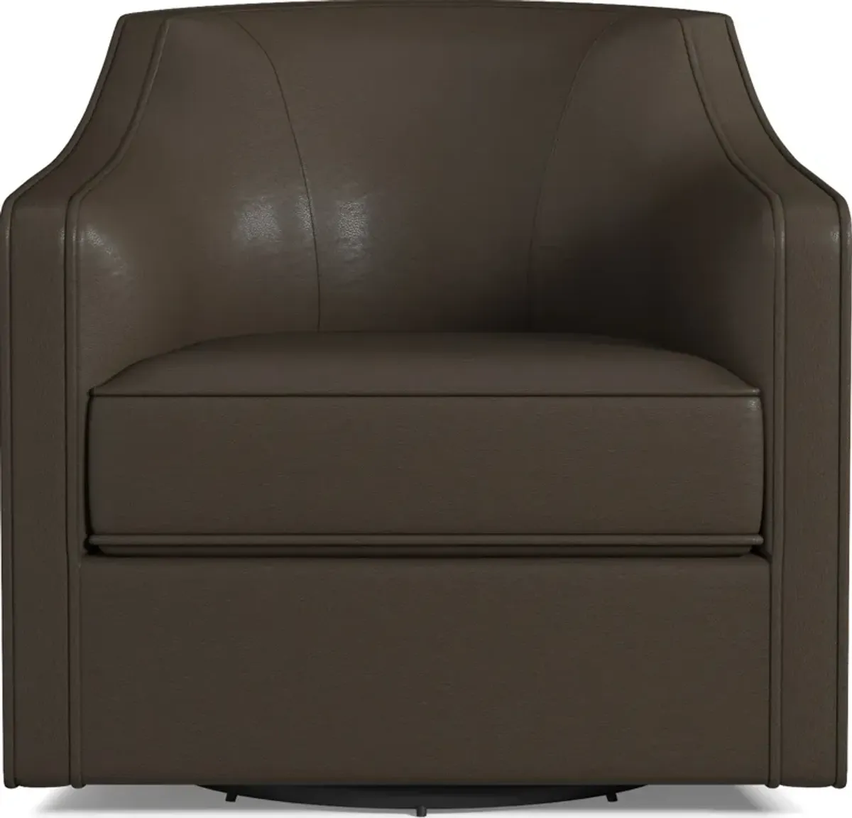 Tegan Leather Accent Swivel Chair - Siena Dark Stone