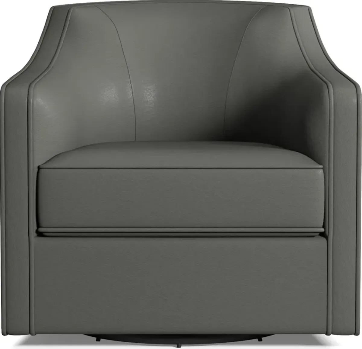 Tegan Leather Accent Swivel Chair - Siena Light Gray