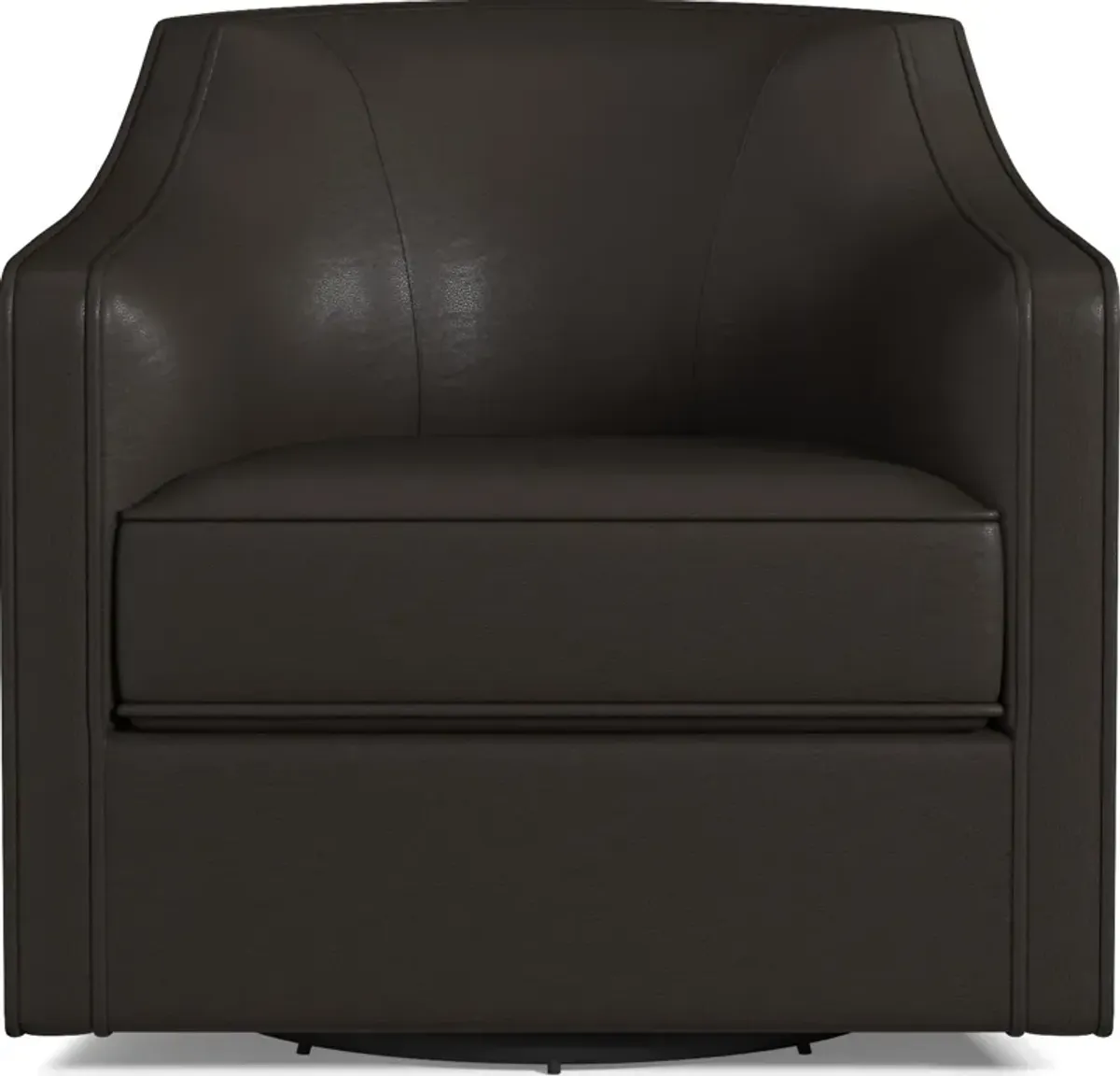 Tegan Leather Accent Swivel Chair - Siena Dark Brown