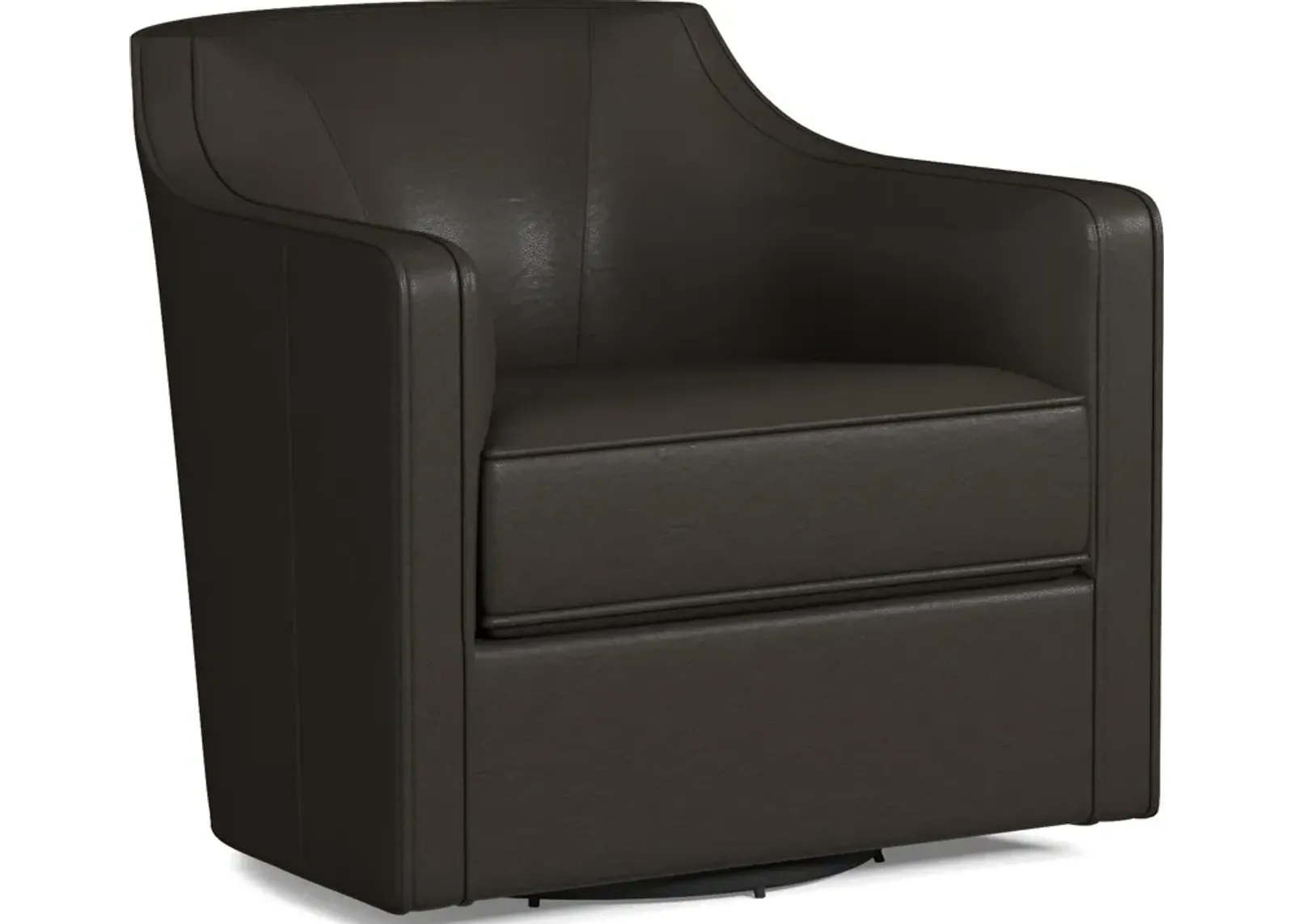 Tegan Leather Accent Swivel Chair - Siena Dark Brown