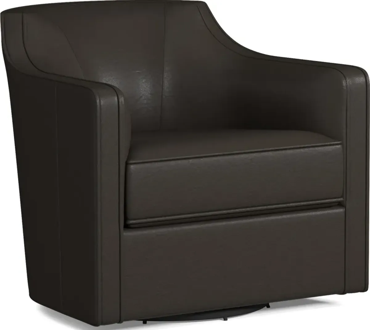 Tegan Leather Accent Swivel Chair - Siena Dark Brown