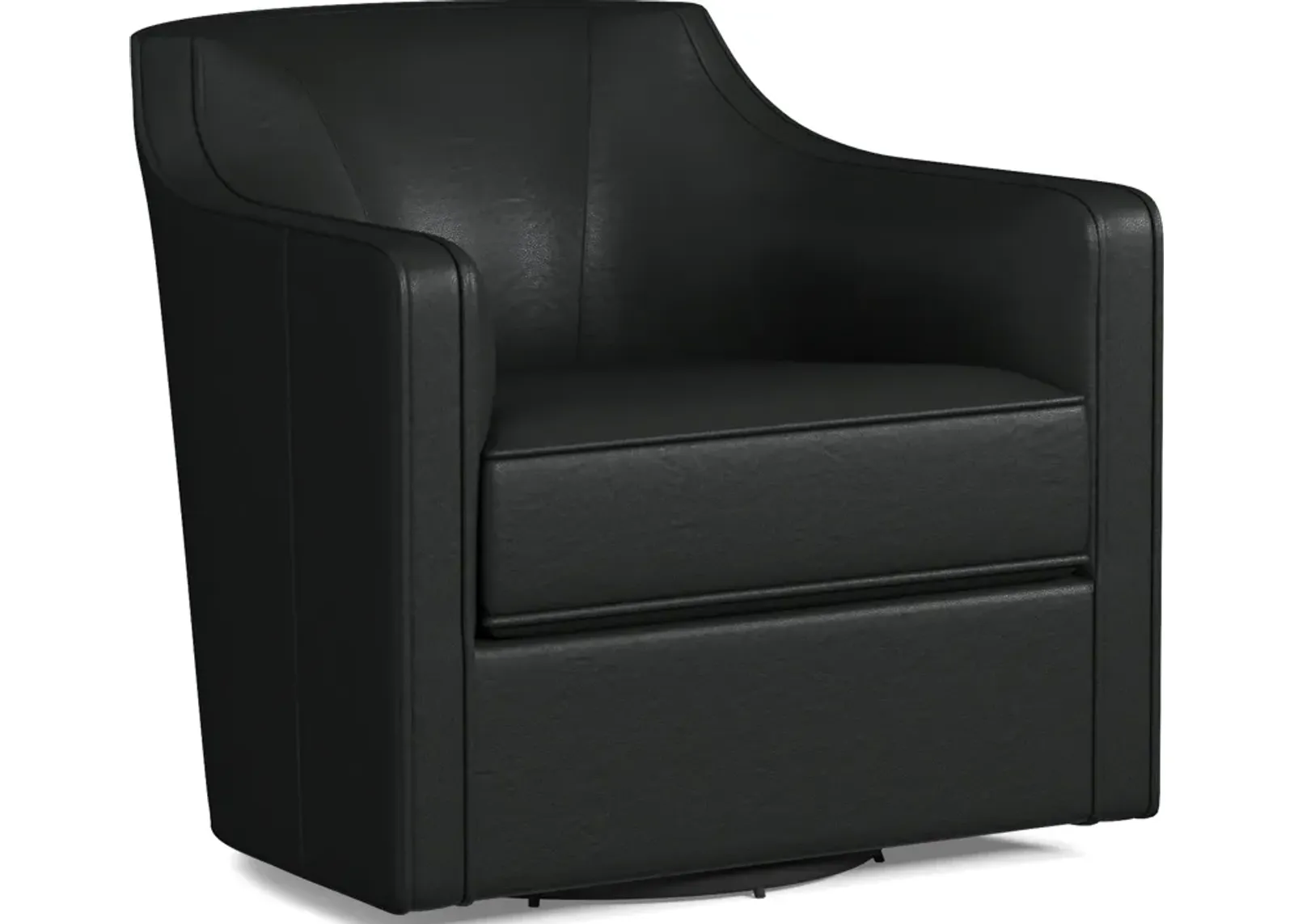 Tegan Leather Accent Swivel Chair - Siena Black