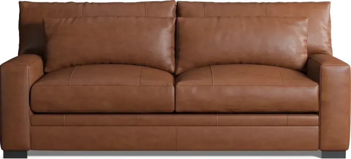 Winston Leather Foam Comfort Sofa - Bruno Canyon