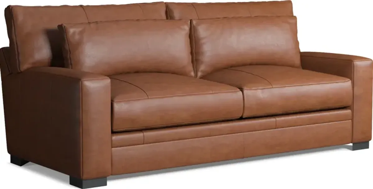 Winston Leather Foam Comfort Sofa - Bruno Canyon