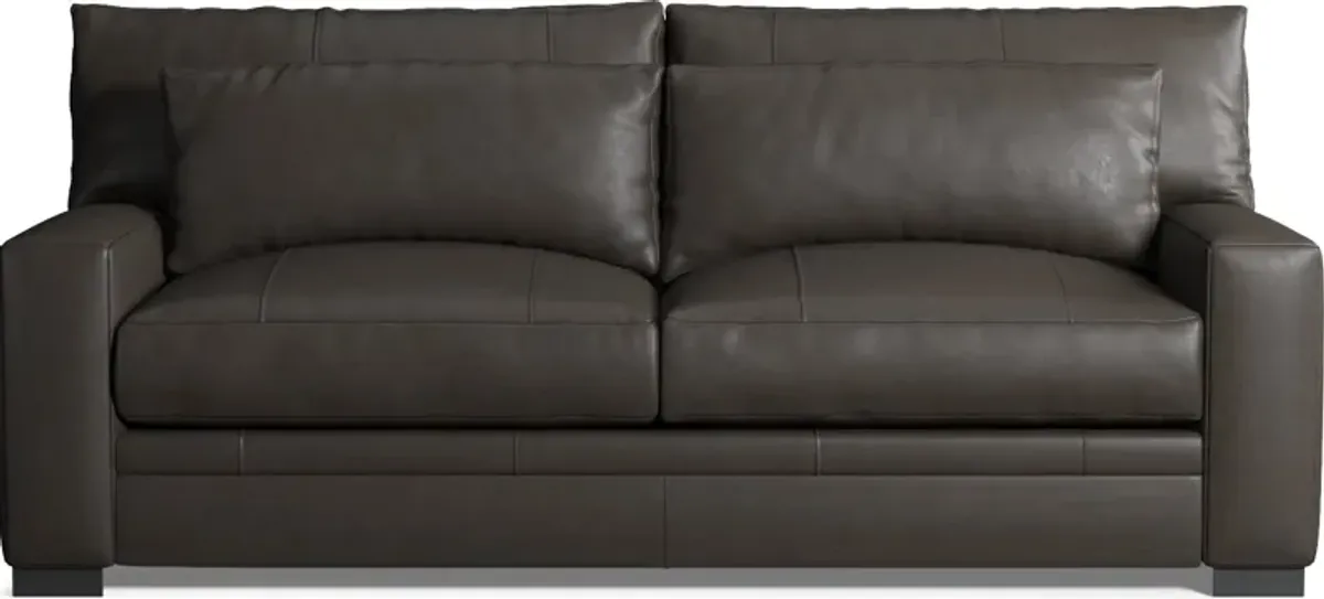 Winston Leather Foam Comfort Sofa - Bruno Storm