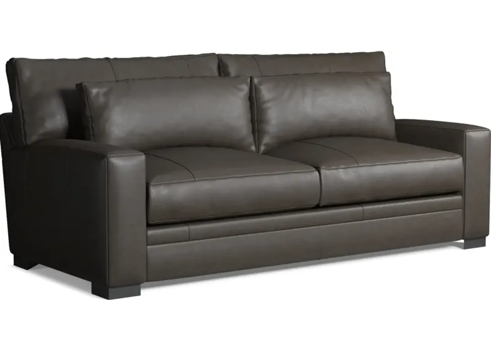 Winston Leather Foam Comfort Sofa - Bruno Storm