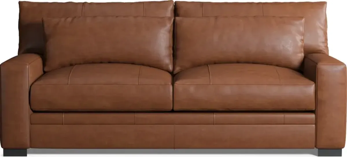 Winston Leather Hybrid Comfort Sofa - Bruno Canyon