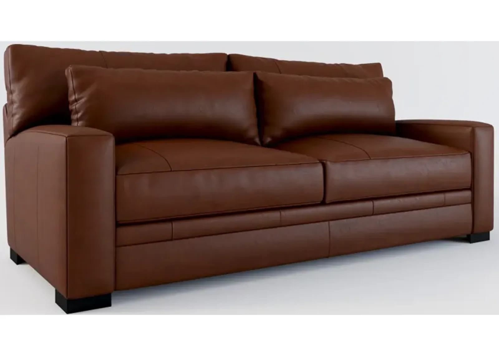 Winston Leather Hybrid Comfort Sofa - Bruno Canyon