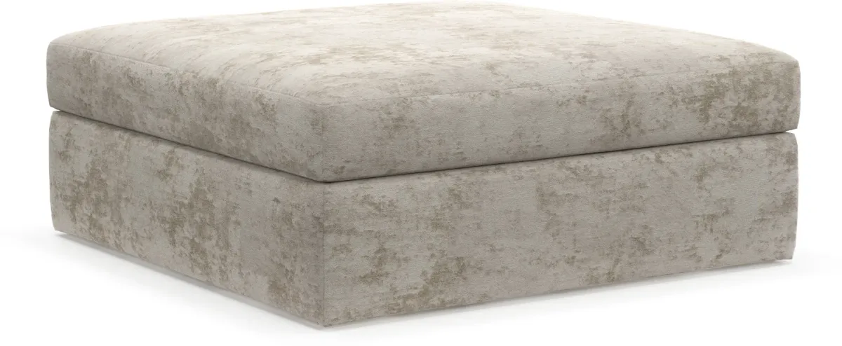 Collin Foam Comfort Ottoman - Hearth Cement