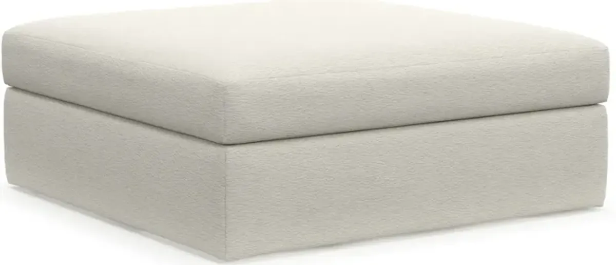 Collin Foam Comfort Ottoman - Living Large White