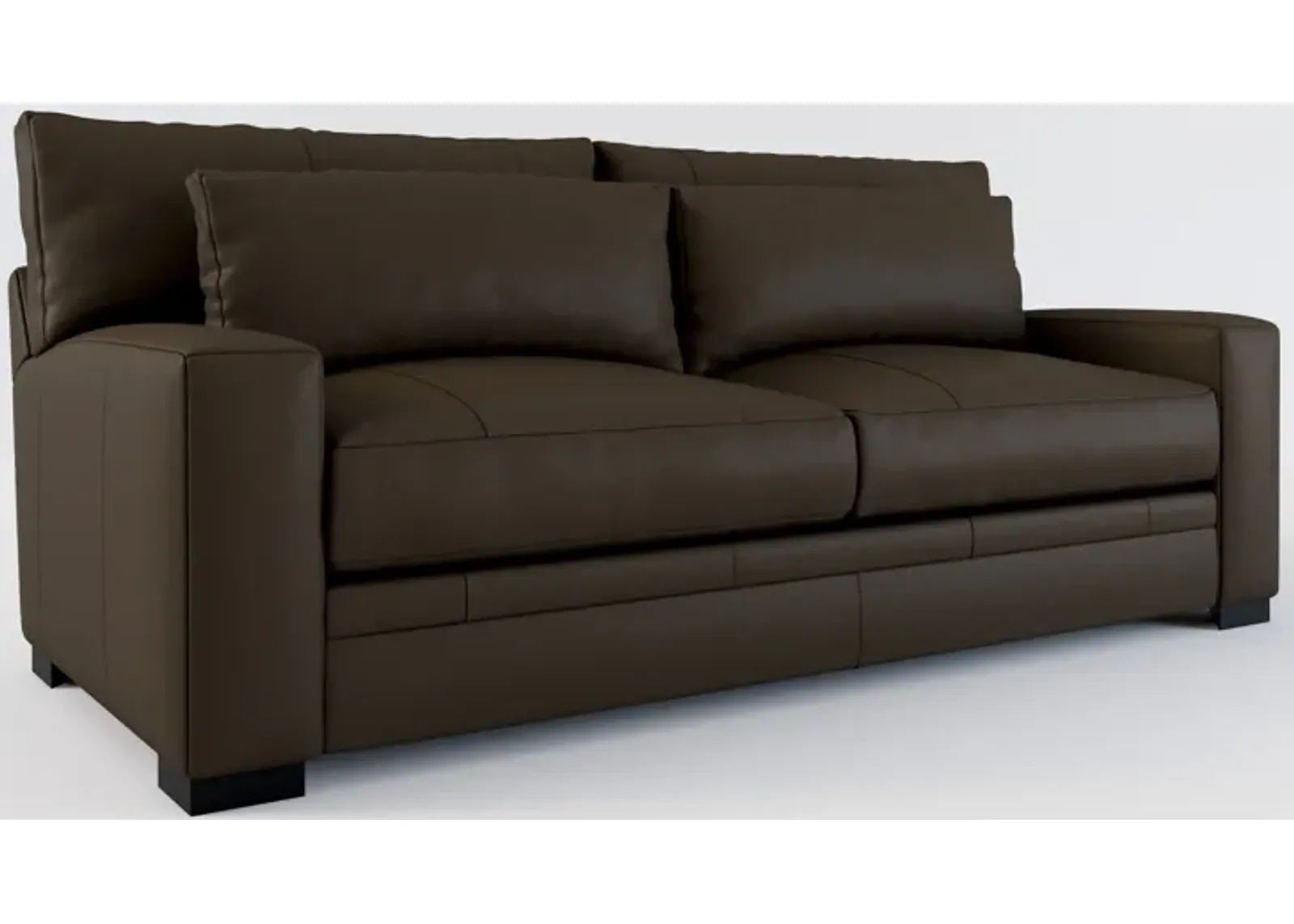 Winston Leather Foam Comfort Sofa - Siena Dark Stone