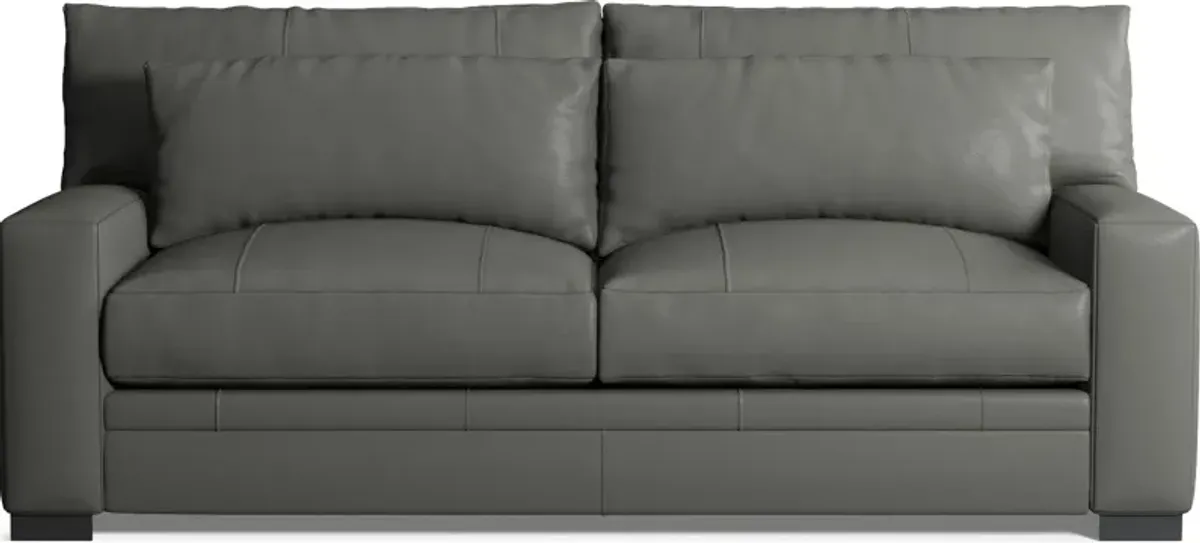 Winston Leather Foam Comfort Sofa - Siena Light Gray