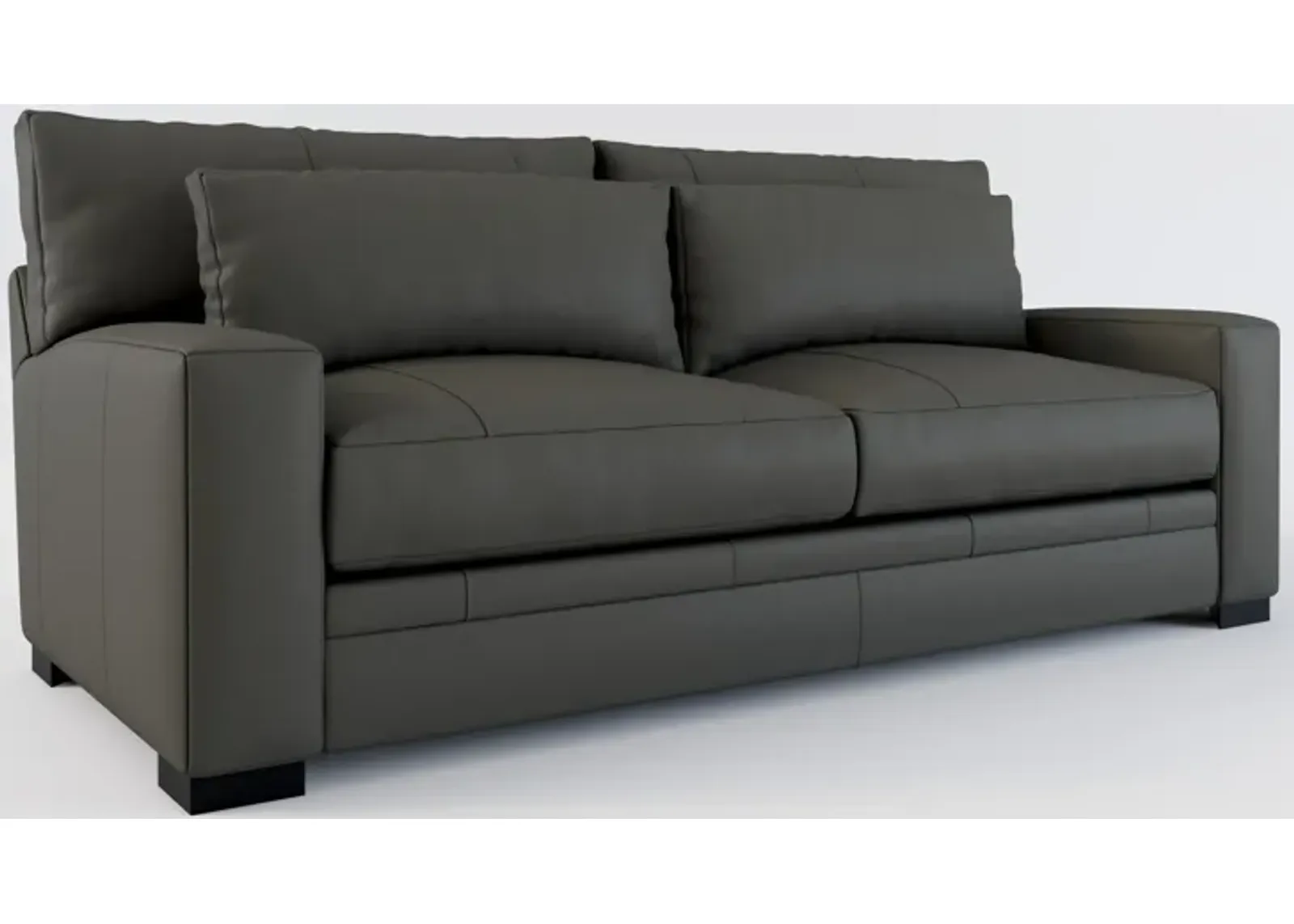 Winston Leather Foam Comfort Sofa - Siena Light Gray