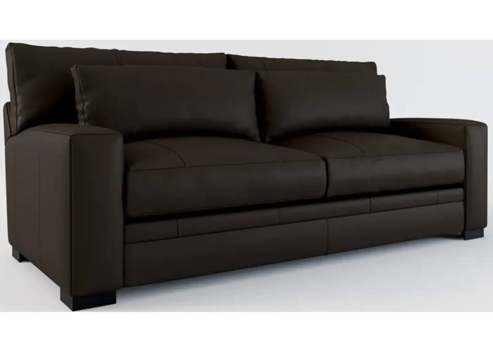 Winston Leather Foam Comfort Sofa - Siena Dark Brown