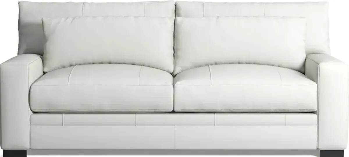 Winston Leather Foam Comfort Sofa - Siena Snow