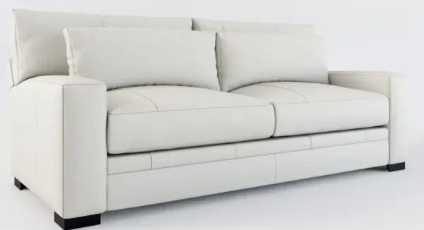 Winston Leather Foam Comfort Sofa - Siena Snow