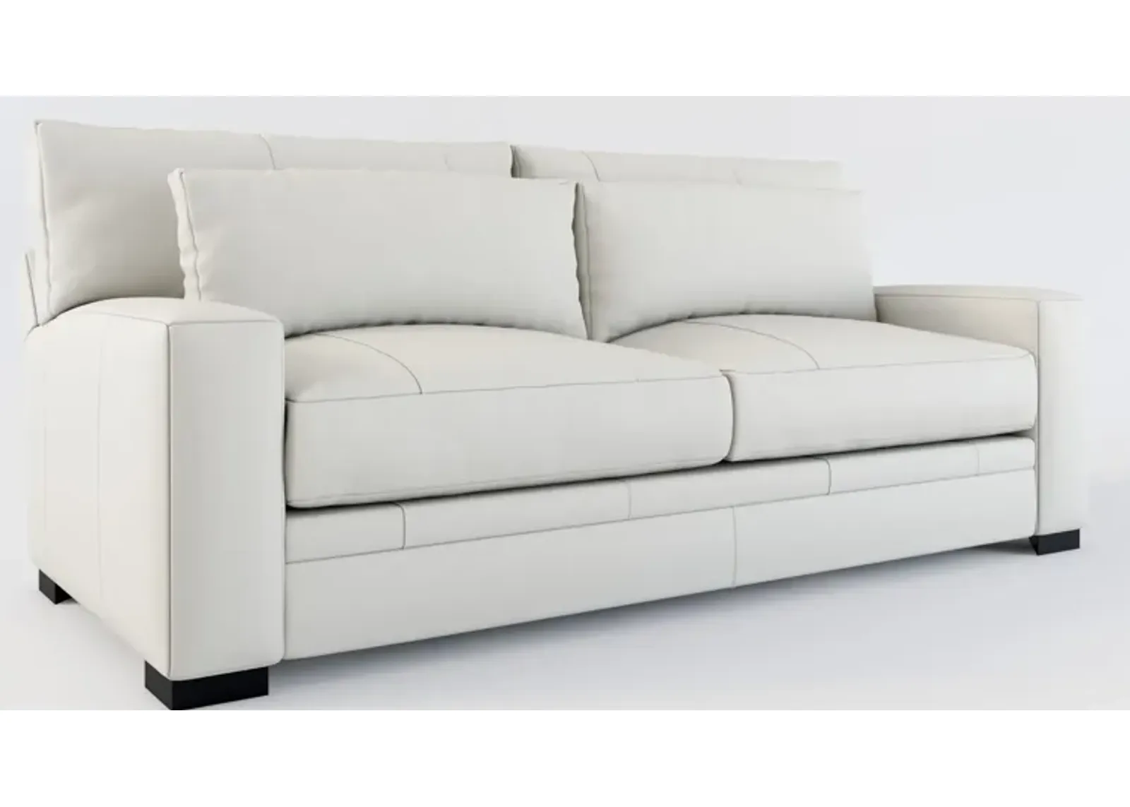 Winston Leather Foam Comfort Sofa - Siena Snow