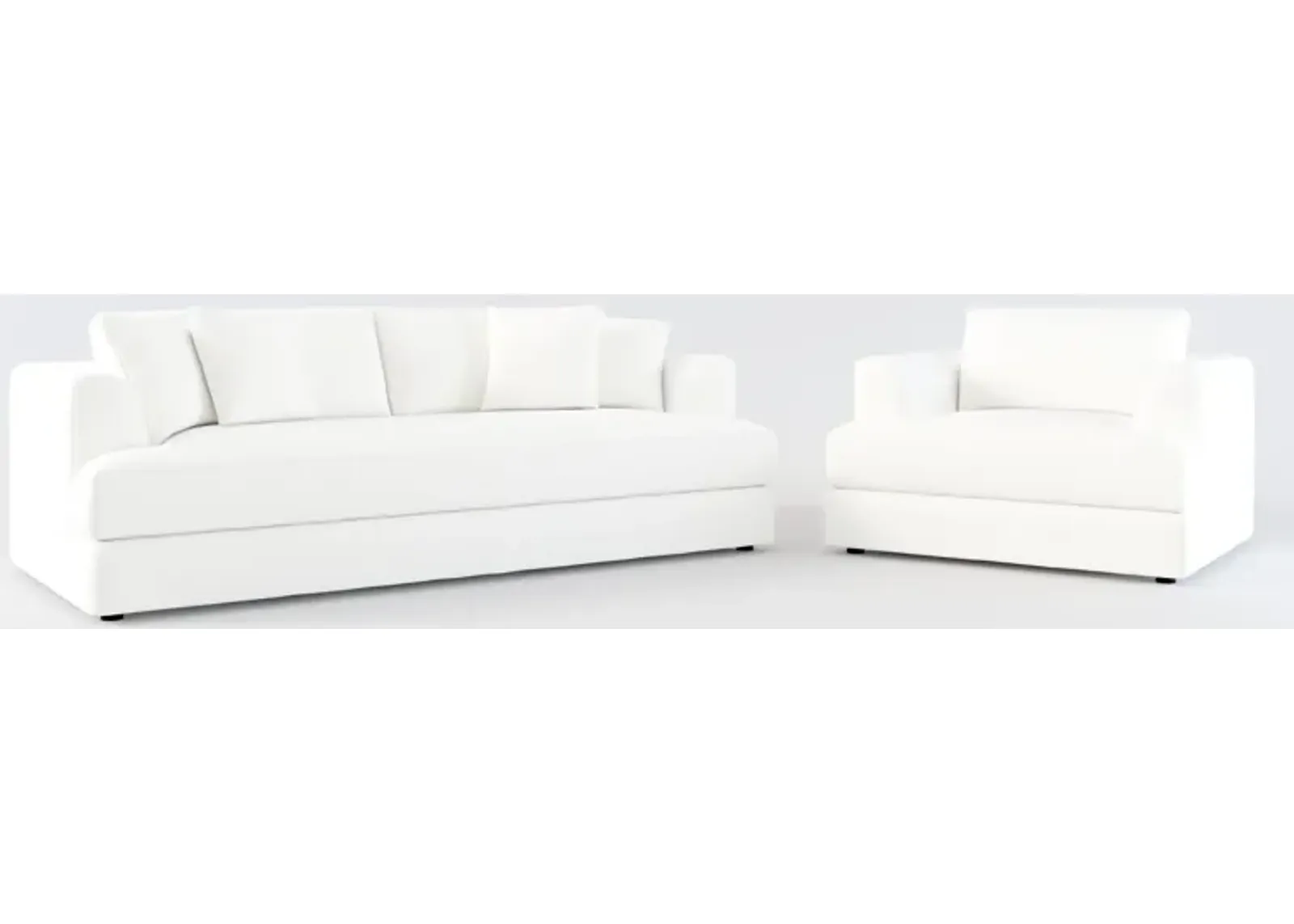 Ridley Foam Comfort Sofa and Chair Set - Contessa Vanilla