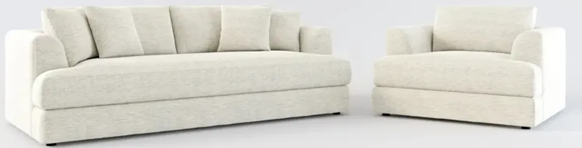 Ridley Foam Comfort Sofa and Chair Set - Merino Chalk