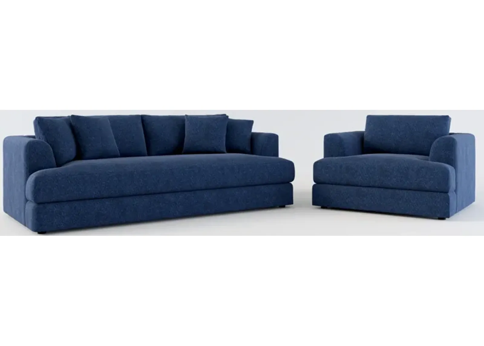 Ridley Foam Comfort Sofa and Chair Set - Oslo Navy