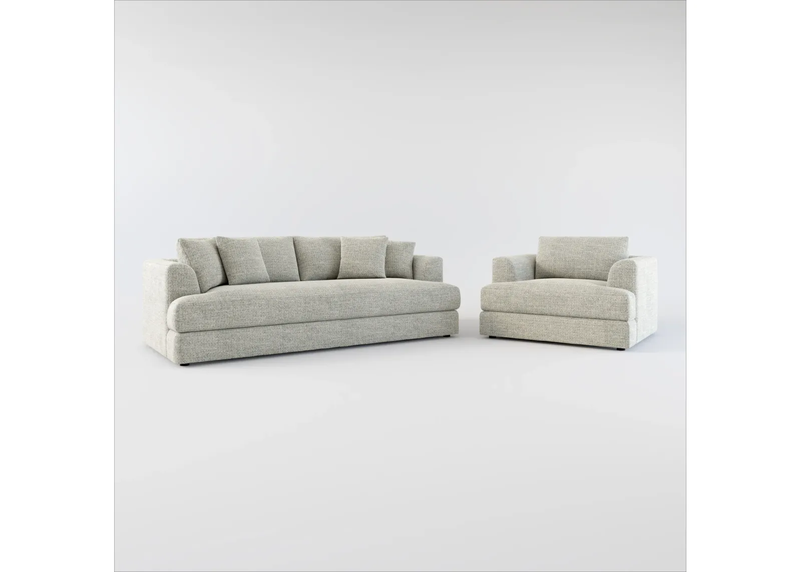 Ridley Foam Comfort Sofa and Chair Set - Pandora Pepper