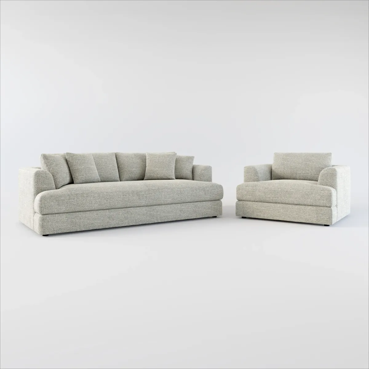 Ridley Foam Comfort Sofa and Chair Set - Pandora Pepper