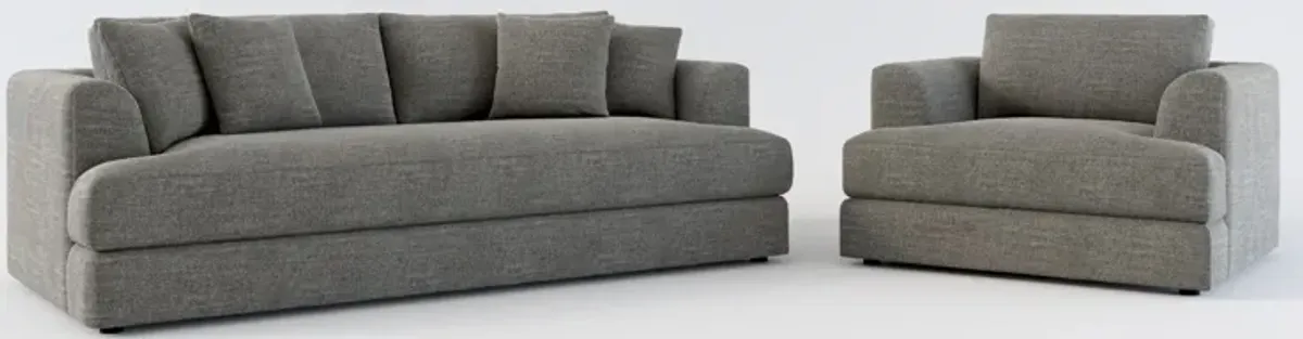 Ridley Foam Comfort Sofa and Chair Set - Curious Charcoal