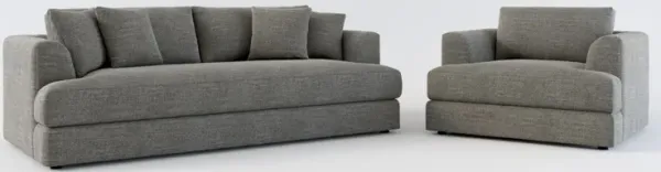 Ridley Foam Comfort Sofa and Chair Set - Curious Charcoal