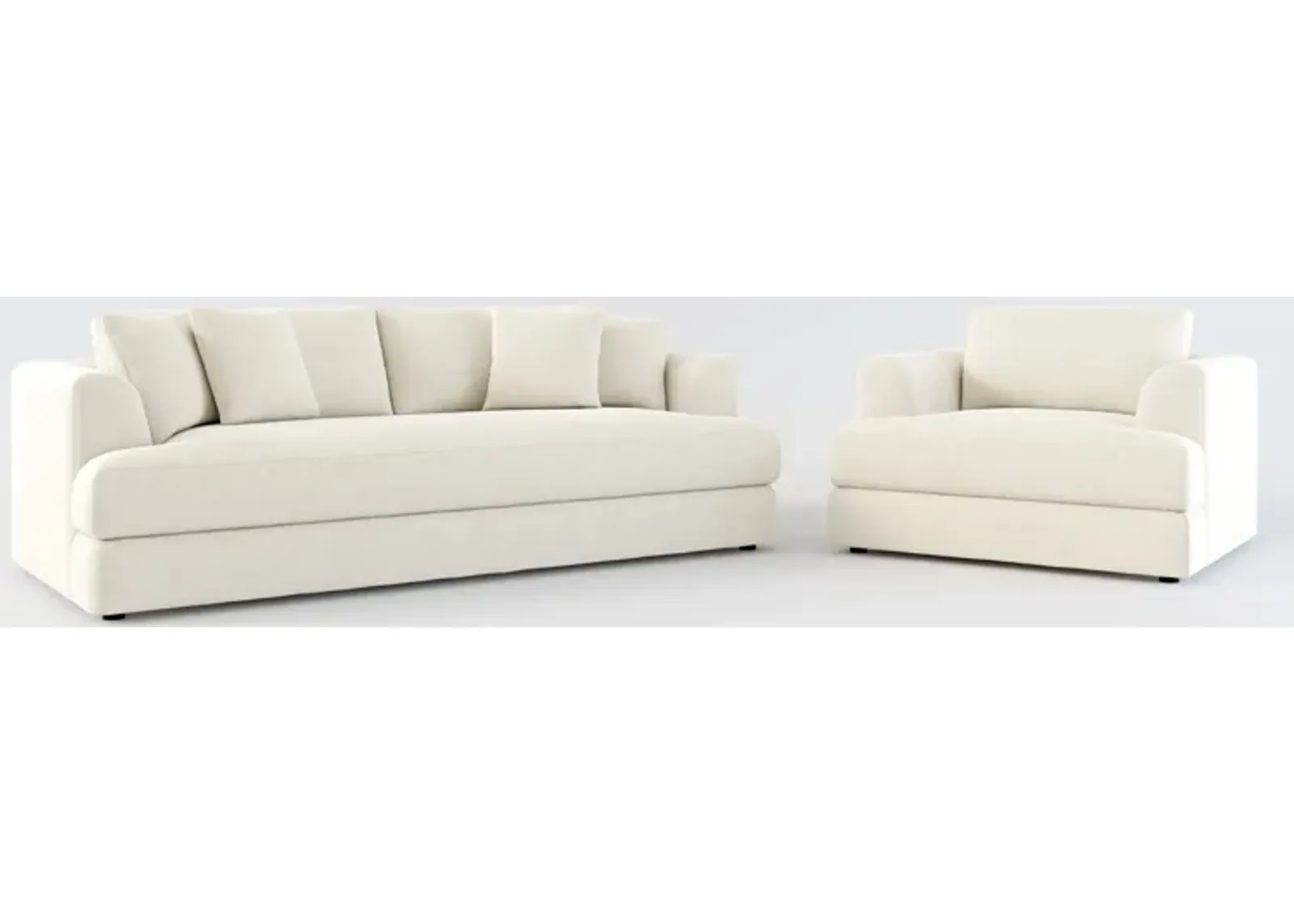 Ridley Foam Comfort Sofa and Chair Set - Curious Pearl