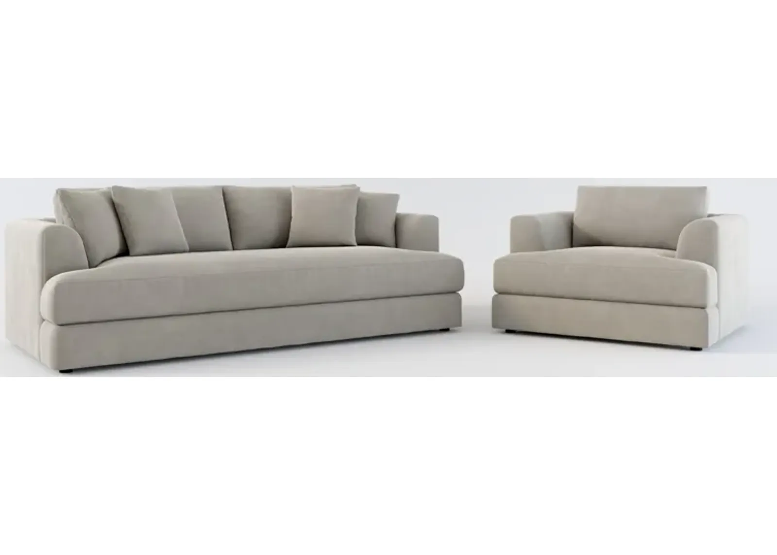 Ridley Foam Comfort Sofa and Chair Set - Abington Fog