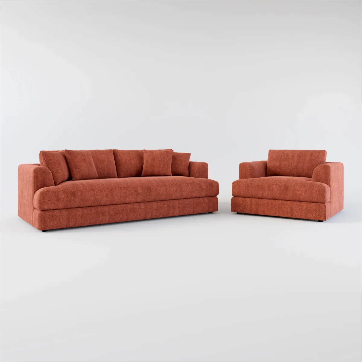 Ridley Foam Comfort Sofa and Chair Set - Contessa Paprika