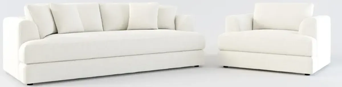 Ridley Foam Comfort Sofa and Chair Set - Living Large White