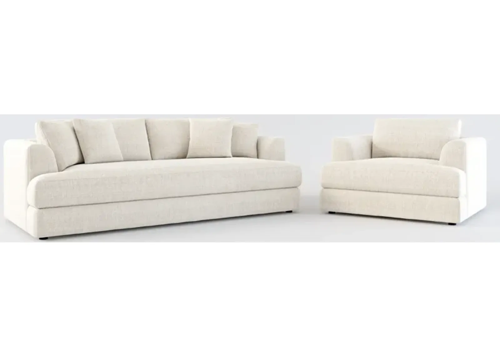 Ridley Foam Comfort Sofa and Chair Set - Mason Porcelain