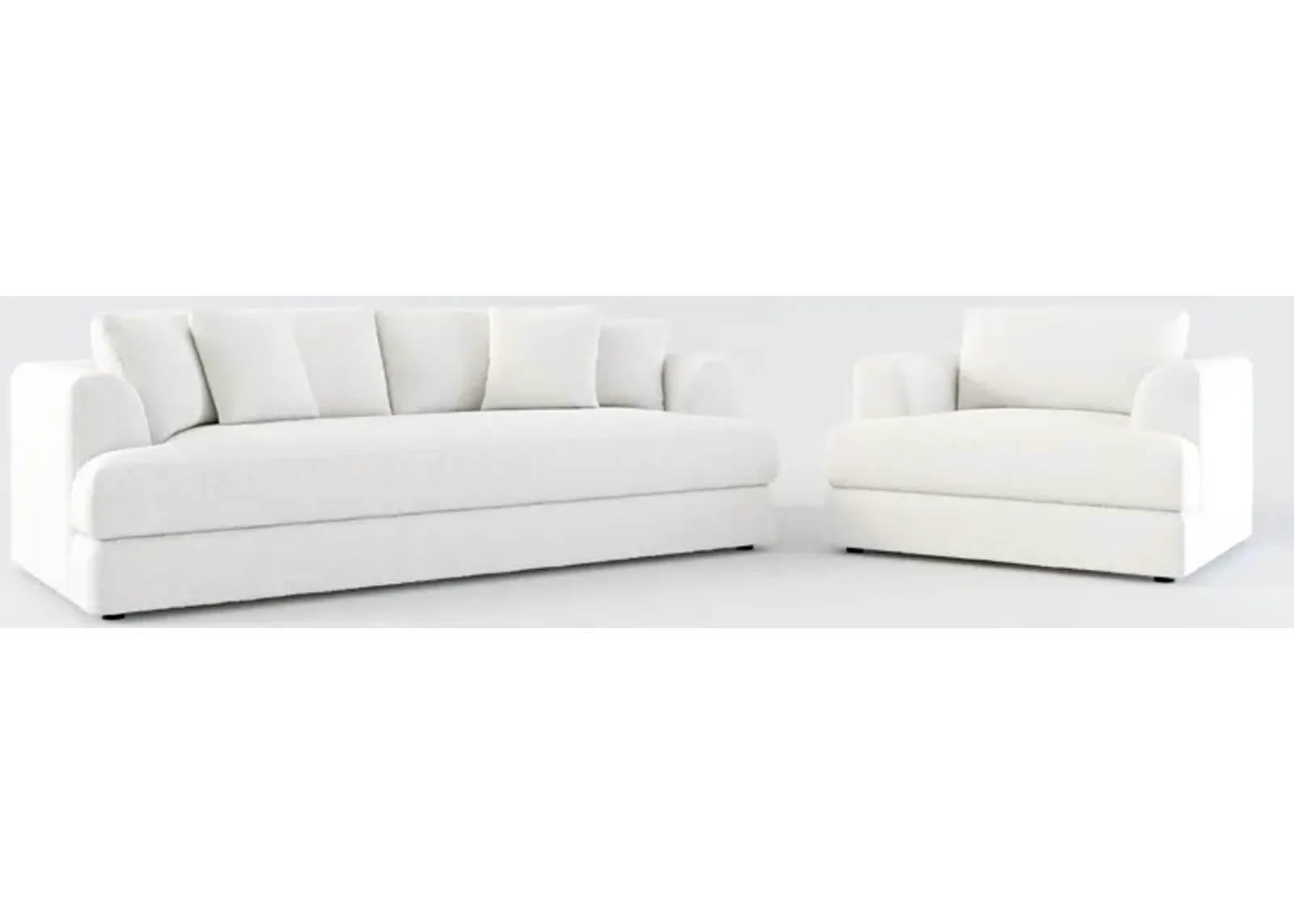 Ridley Foam Comfort Sofa and Chair Set - Bloke Snow