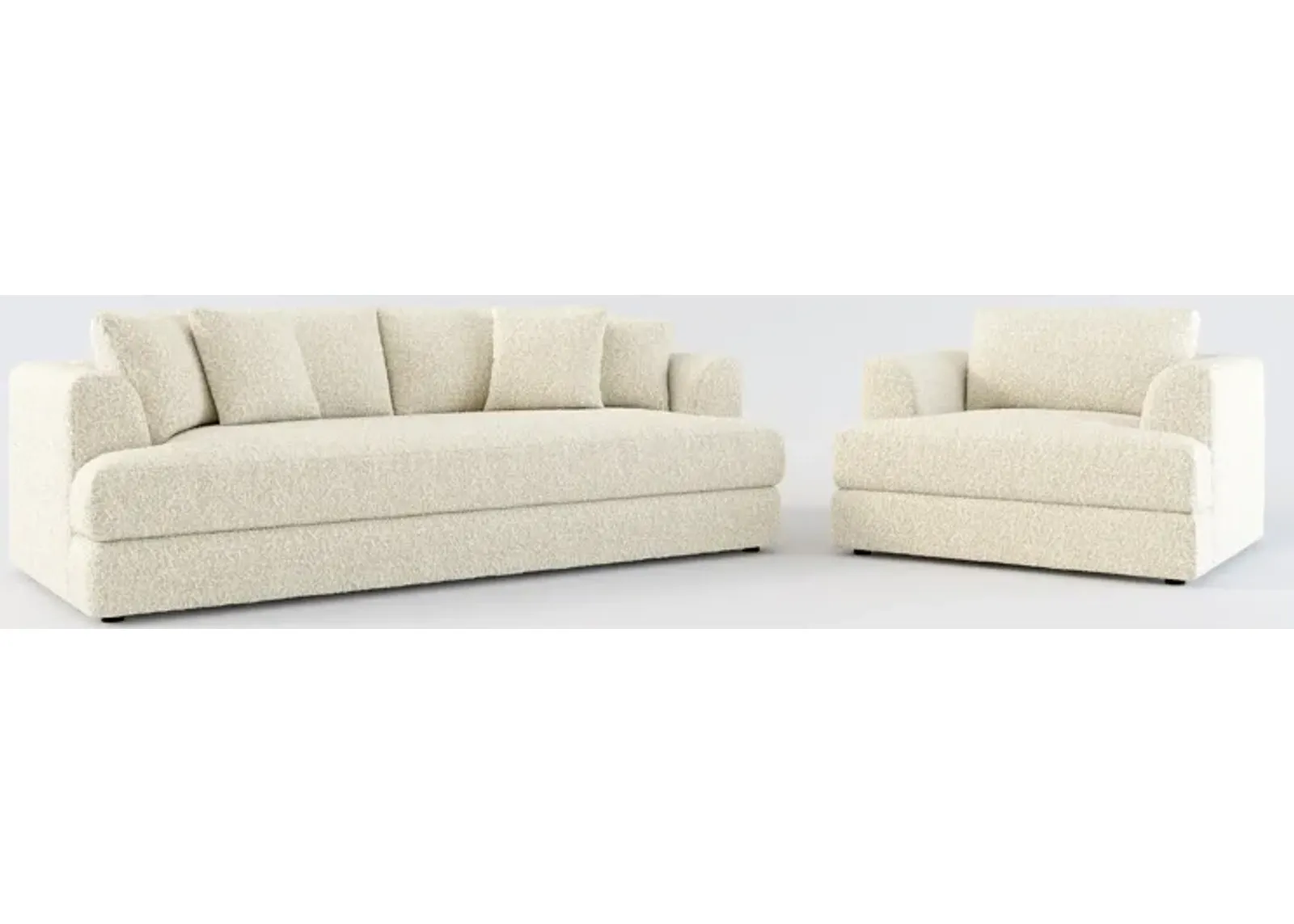 Ridley Foam Comfort Sofa and Chair Set - Bloke Cotton