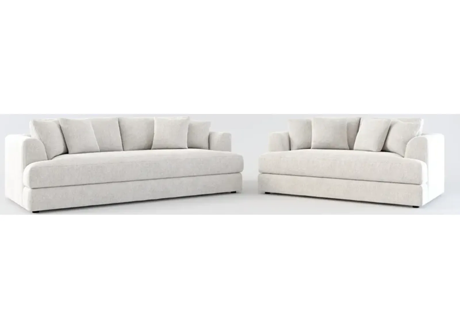 Ridley Foam Comfort Sofa and Loveseat Set - Burmese Granite