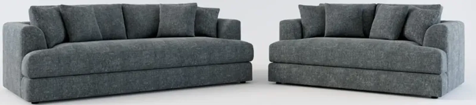 Ridley Foam Comfort Sofa and Loveseat Set - Contessa Shadow