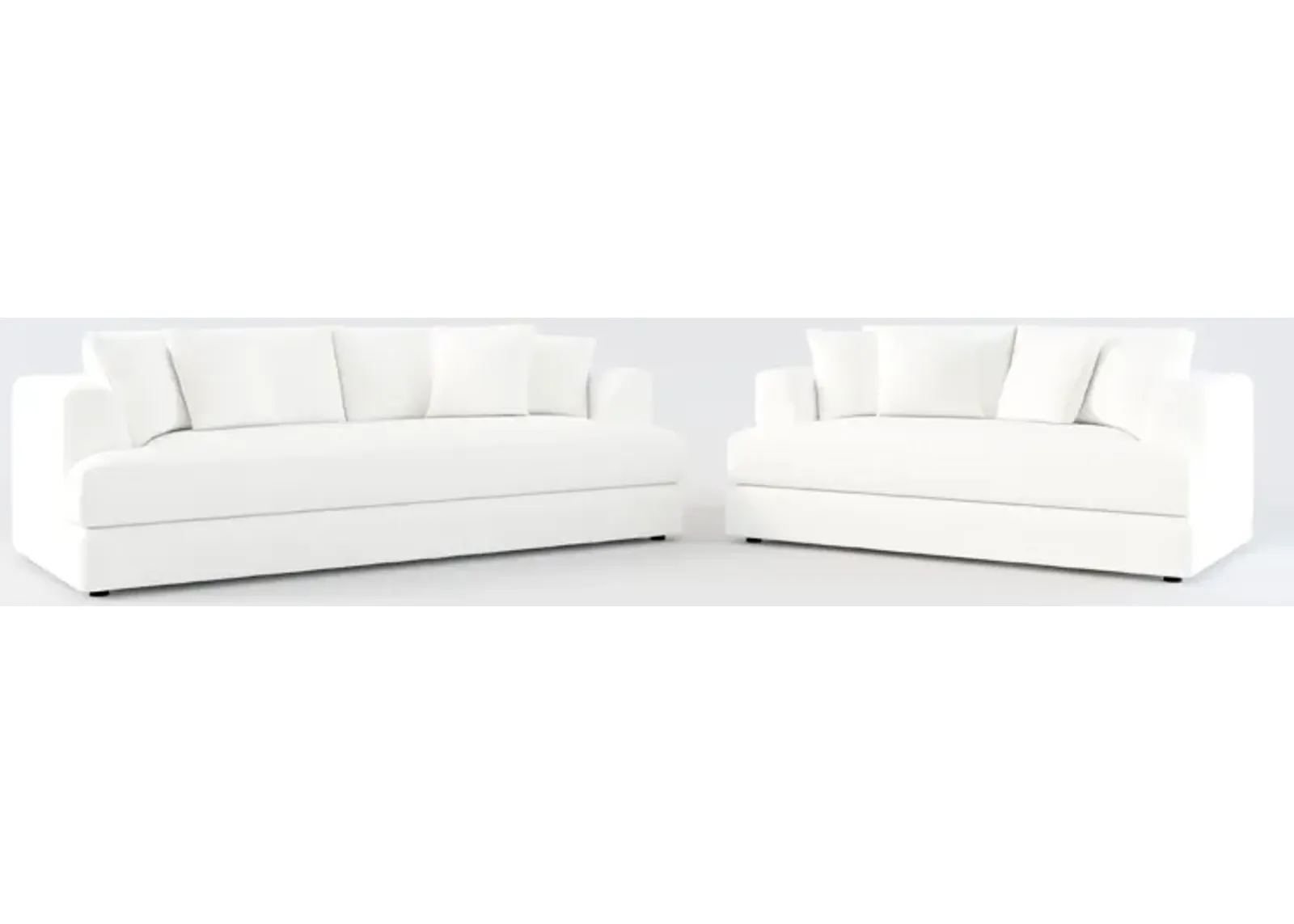 Ridley Foam Comfort Sofa and Loveseat Set - Contessa Vanilla