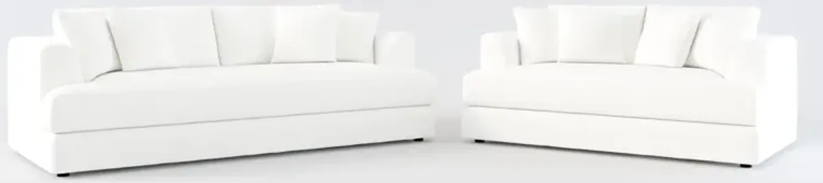 Ridley Foam Comfort Sofa and Loveseat Set - Contessa Vanilla