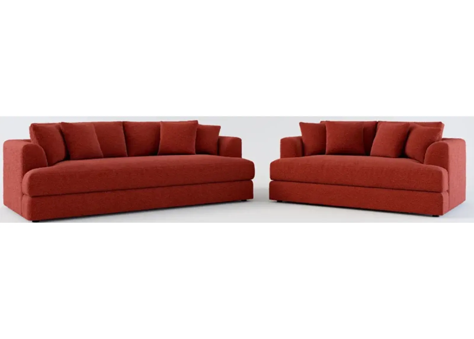 Ridley Foam Comfort Sofa and Loveseat Set - Bloke Brick