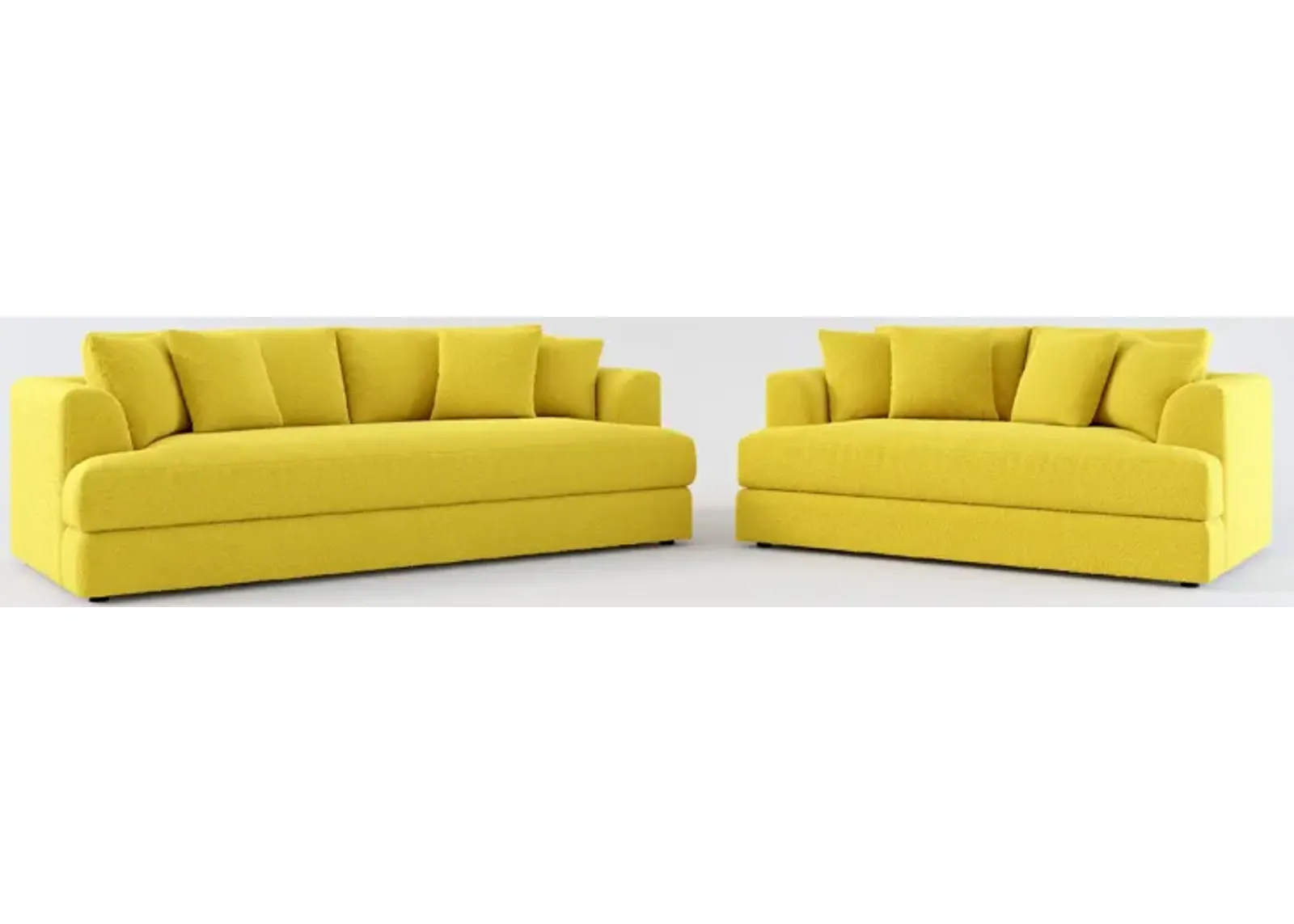 Ridley Foam Comfort Sofa and Loveseat Set - Bloke Goldenrod