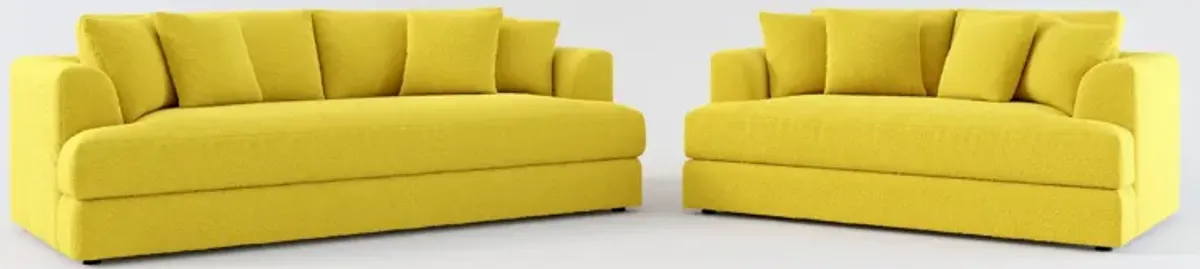 Ridley Foam Comfort Sofa and Loveseat Set - Bloke Goldenrod