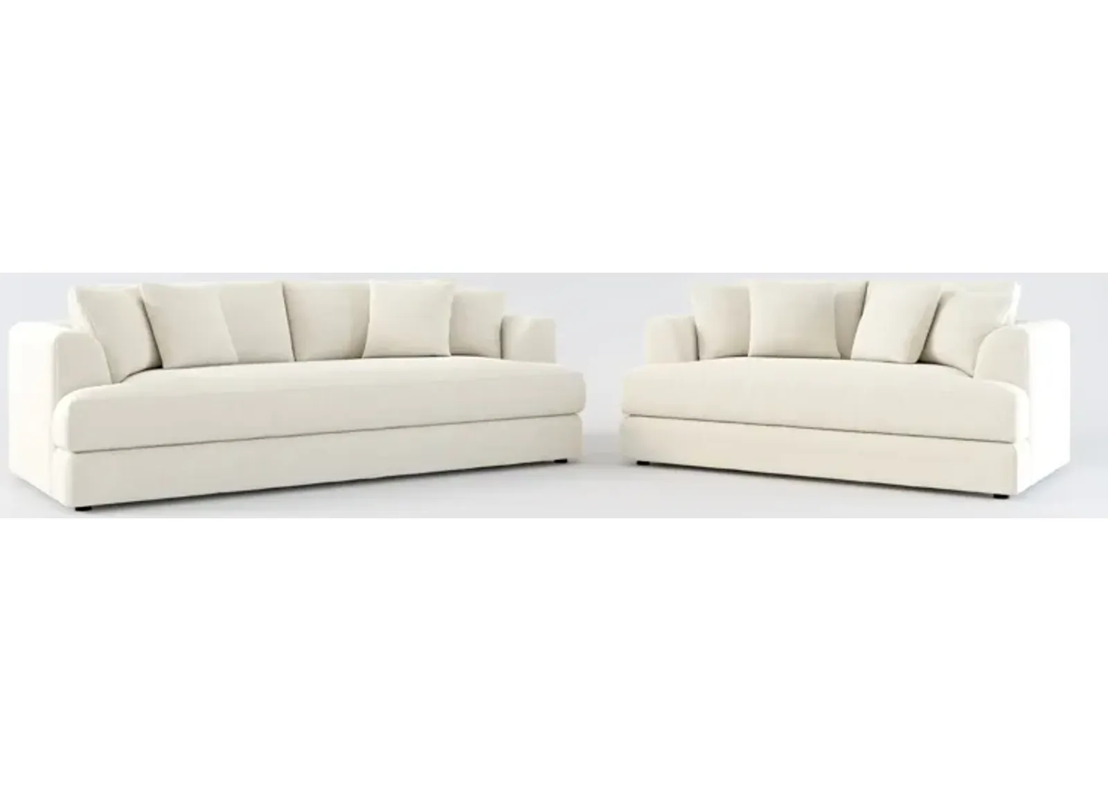 Ridley Foam Comfort Sofa and Loveseat Set - Curious Pearl