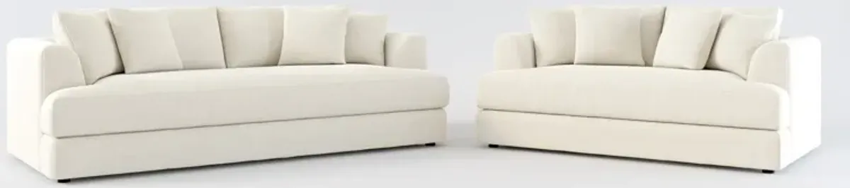 Ridley Foam Comfort Sofa and Loveseat Set - Curious Pearl