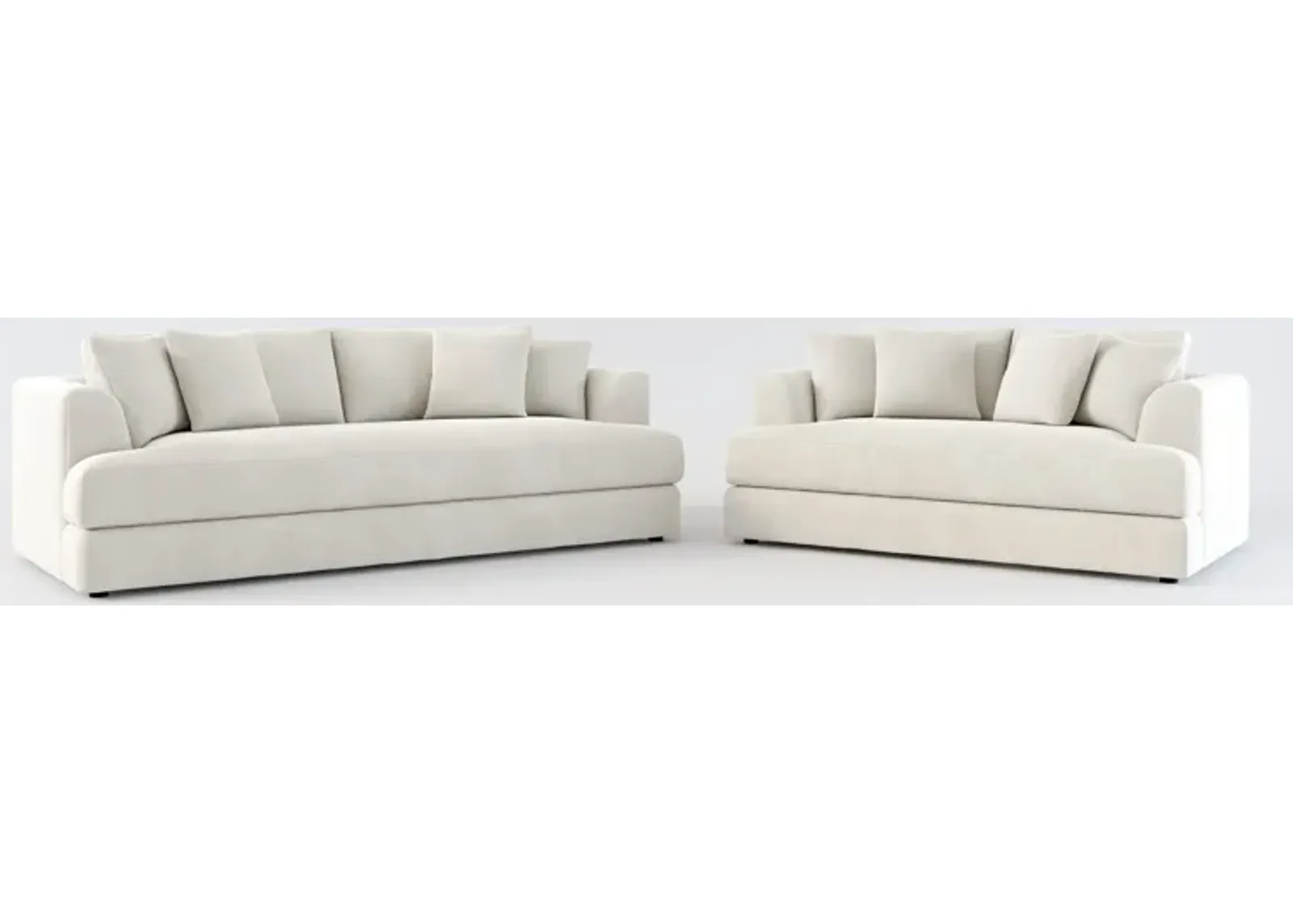 Ridley Foam Comfort Sofa and Loveseat Set - Laurent Beach