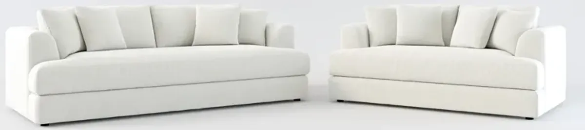 Ridley Foam Comfort Sofa and Loveseat Set - Oslo Snow