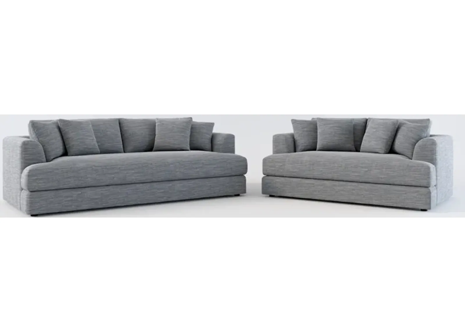 Ridley Foam Comfort Sofa and Loveseat Set - Dudley Indigo